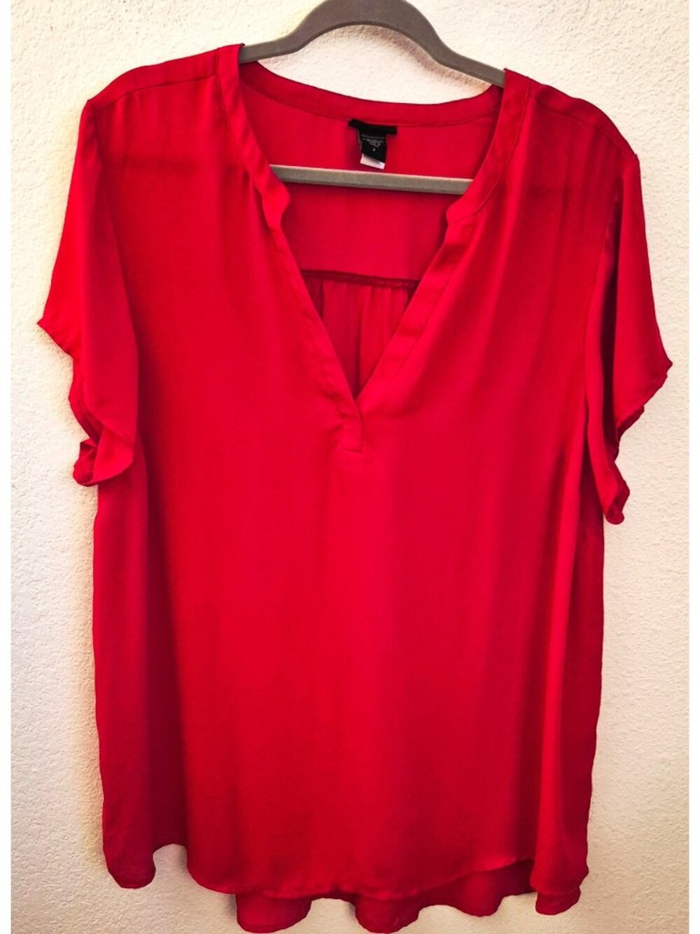 Torrid Red Harper Short Sleeve Relaxed Fit Tunic Top Size 2X EUC